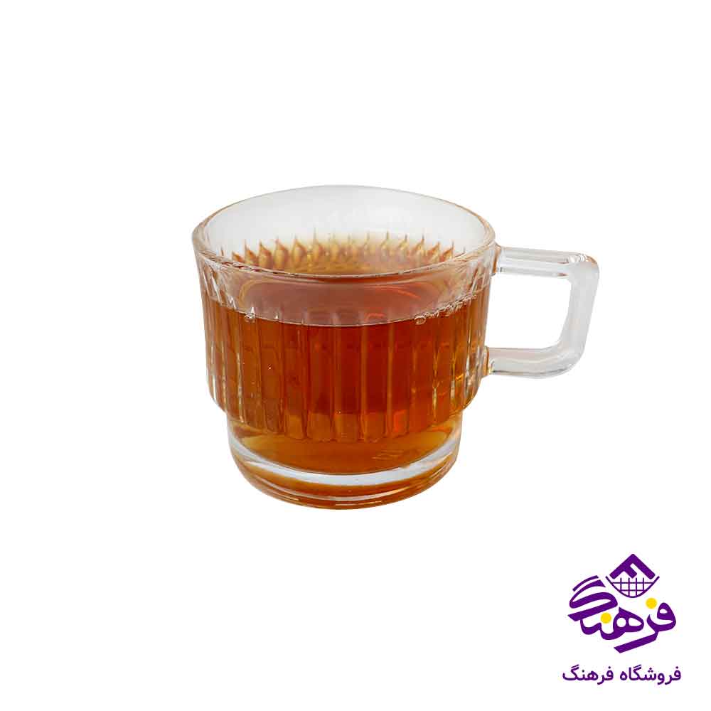 نیم لیوان دسته دار بلور زنگان مدل ماکان 1450 ( 6 عددی )