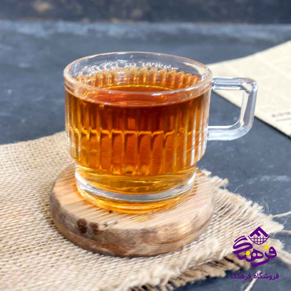 نیم لیوان دسته دار بلور زنگان مدل ماکان 1450 ( 6 عددی )
