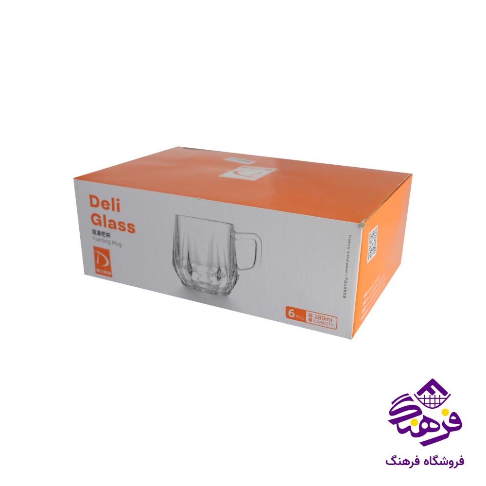 لیوان دسته دار 6ضلعی دلی TZ398A