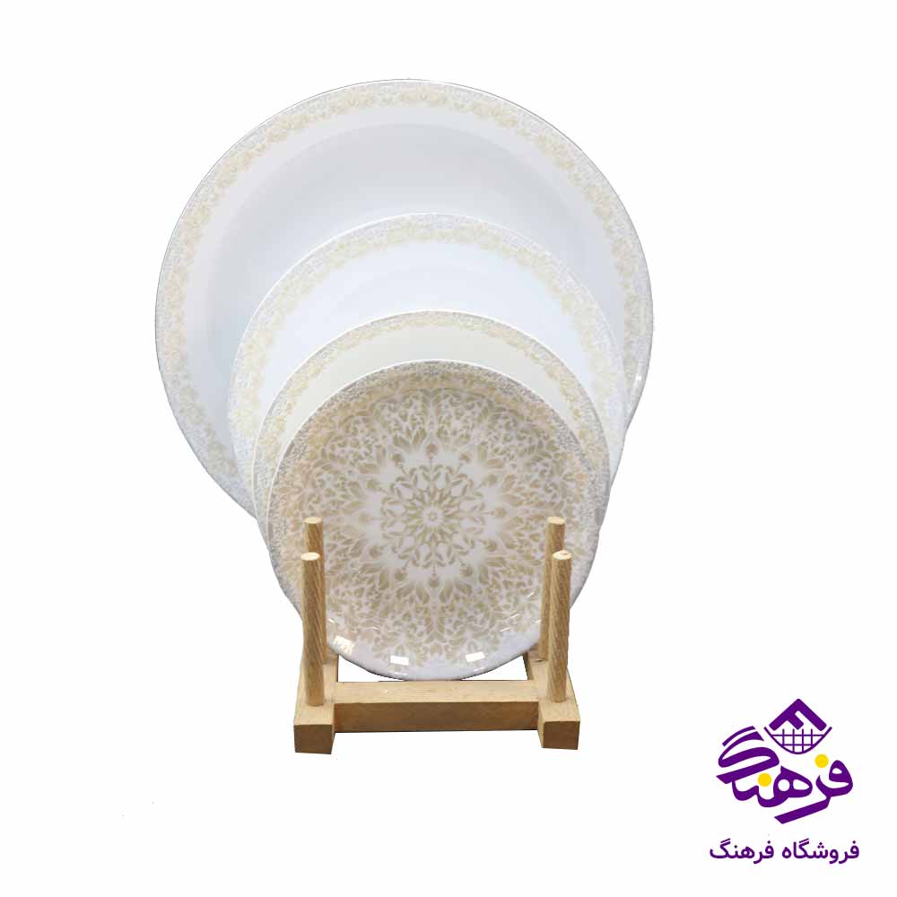 سرويس 26پارچه ديوالی پرنسا عسلی گلدن اپال