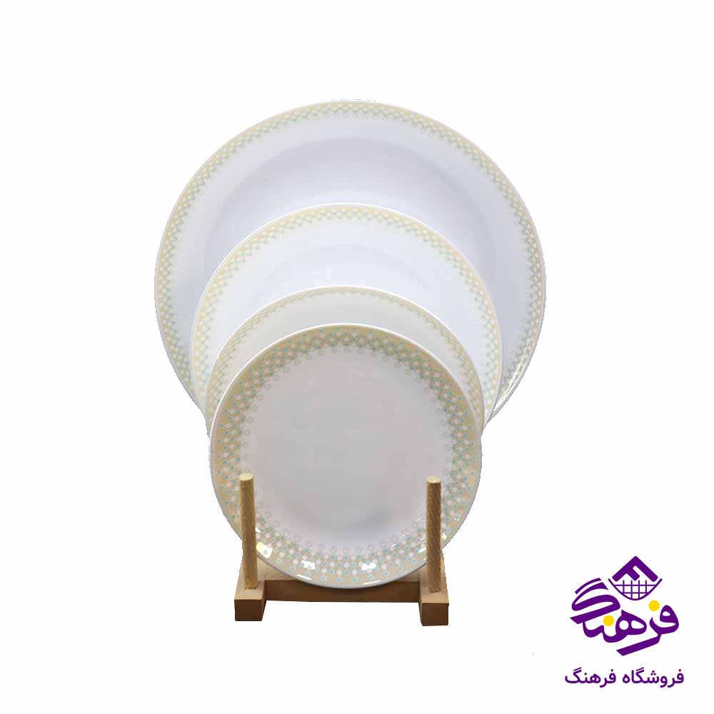 سرويس 26پارچه ديوالی هگزاگون فيروزه ای گلدن اپال