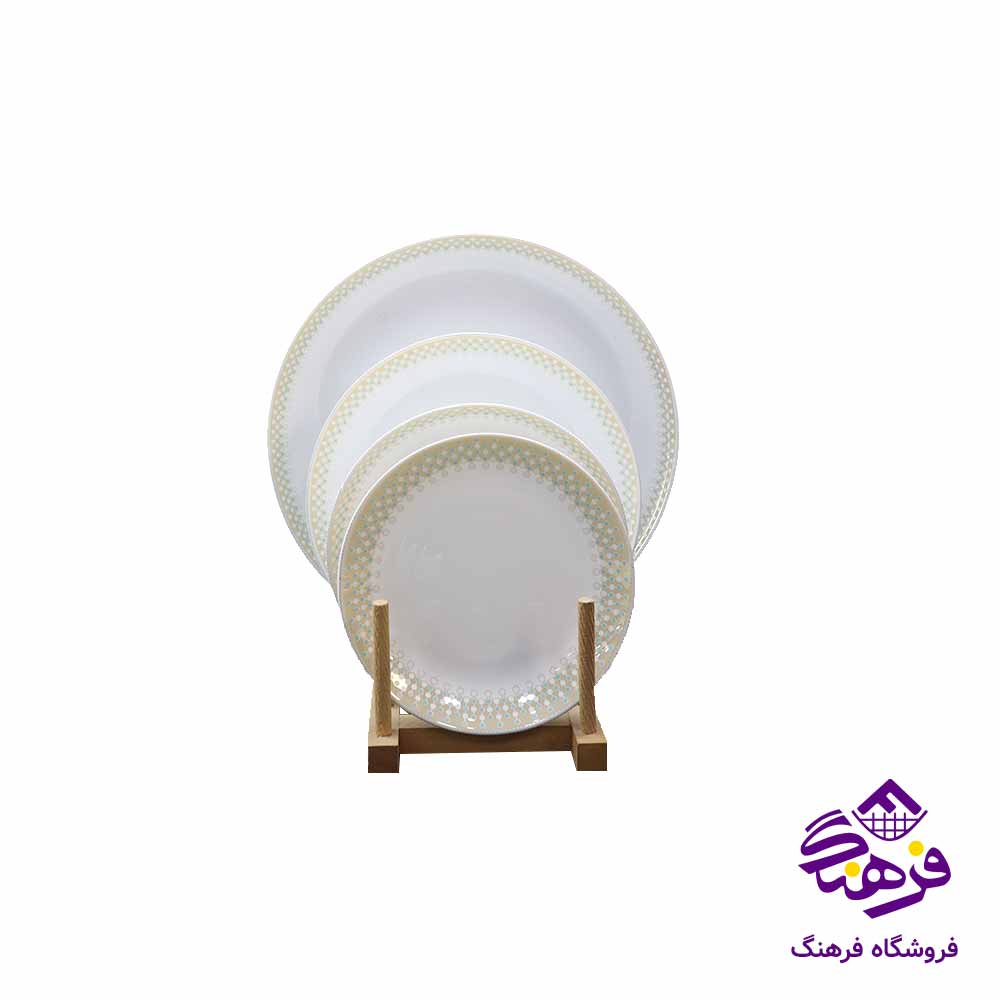 سرويس 26پارچه ديوالی هگزاگون فيروزه ای گلدن اپال