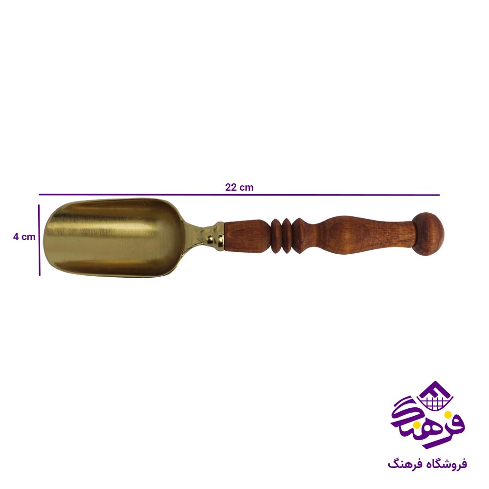 قاشق اجیل دسته چوبی کوچک