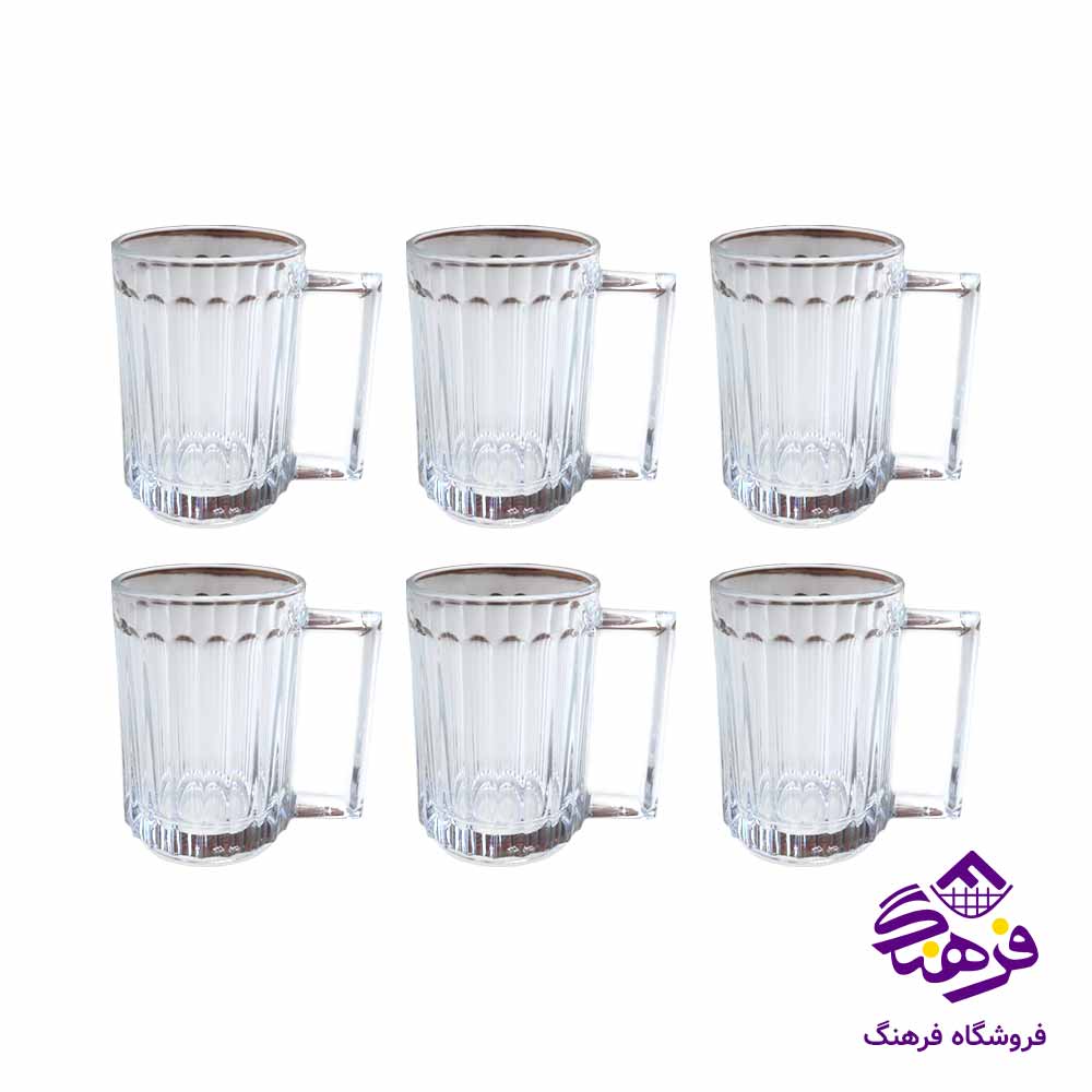 ليوان دسته دار بلور زنگان مدل کلاسيک بلند 1440 ( 6 عددی )