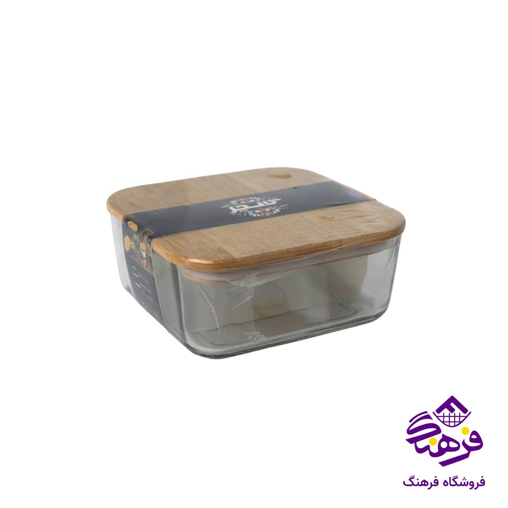 ظرف درب چوبی کالچر مدل هانکو 800 ميلی ليتر  