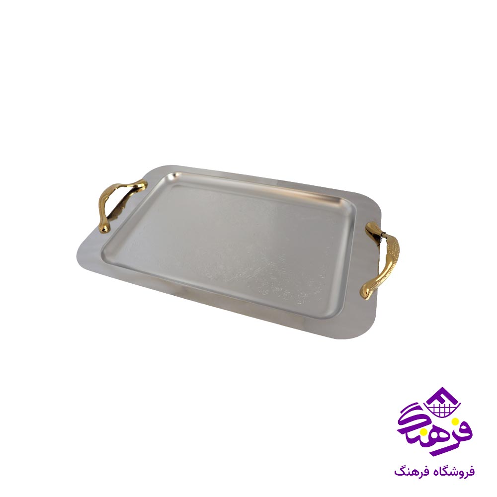 سينی مستطيل بزرگ منتیا دسته طلايی زاماک 1530