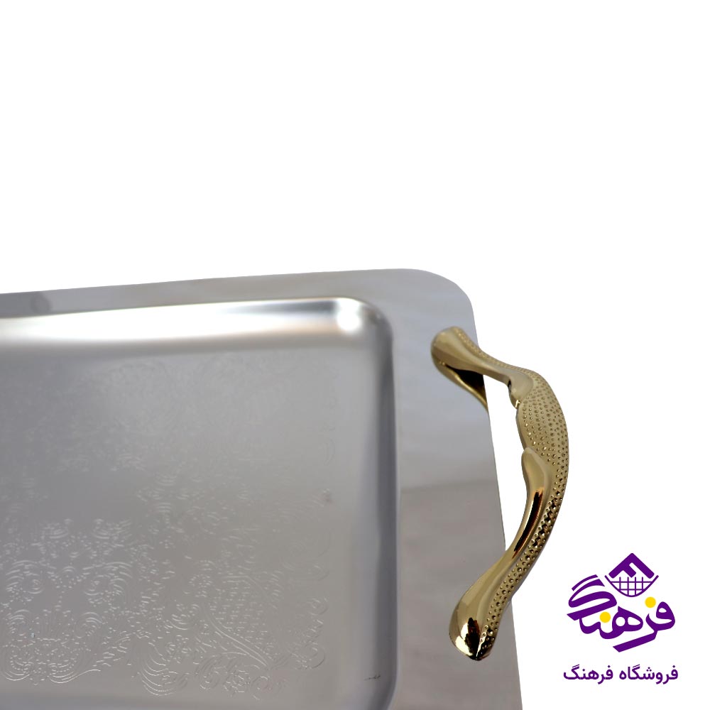 سينی مستطيل متوسط منتیا دسته طلايی زاماک 1531