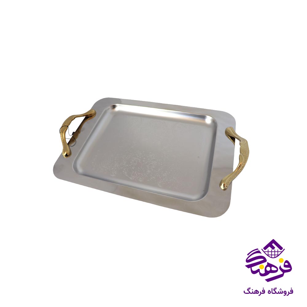 سينی مستطيل متوسط منتیا دسته طلايی زاماک 1531