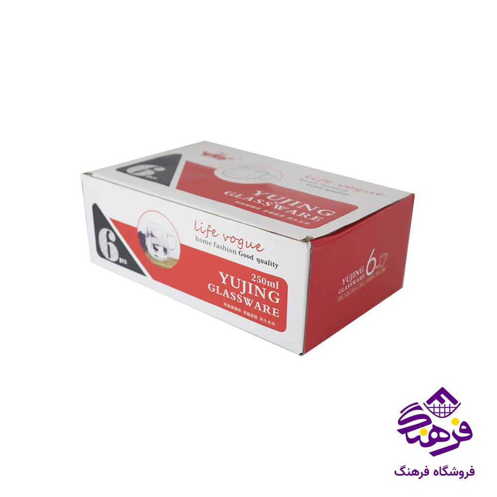 نیم لیوان 250 میلی لیتر برند یوجین مدل 6 ضلعی 2409.6