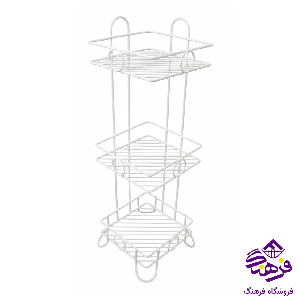 استند حمام ایستاده 3 طبقه پیشتاز کاوه مدل سحر سفید 493