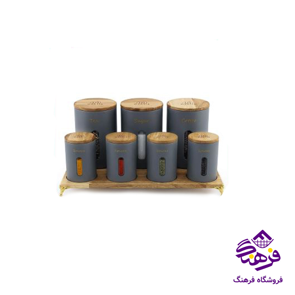 سرویس اشپزخانه 80 پارچه منتیا مدل درب چوبی نوک مدادی