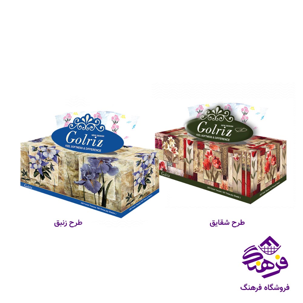 دستمال کاغذی گلریز مدل زنبق و شقایق 300 برگ