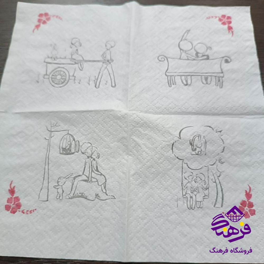 دستمال کاغذی گلریز طرحدار 100برگ