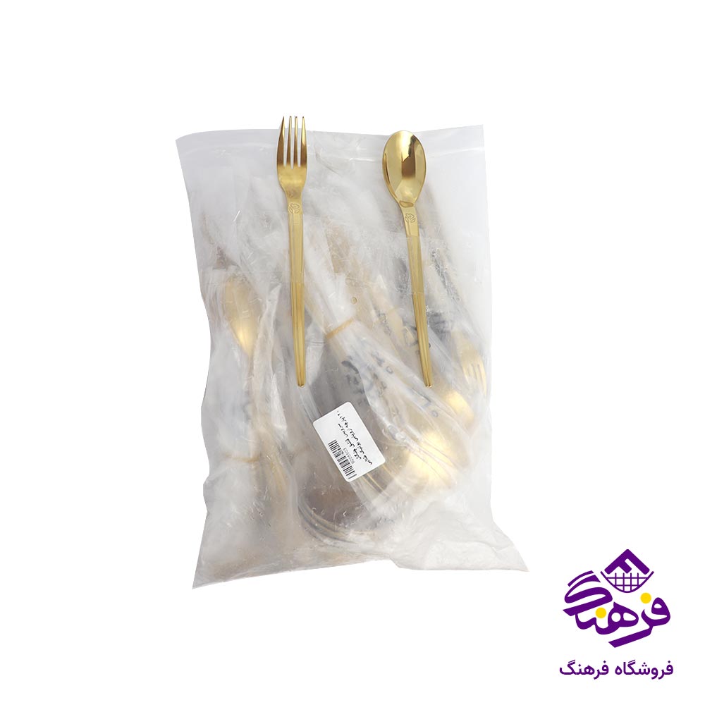 سرویس قاشق چنگال 120 پارچه اروپایی یونیک طلایی
