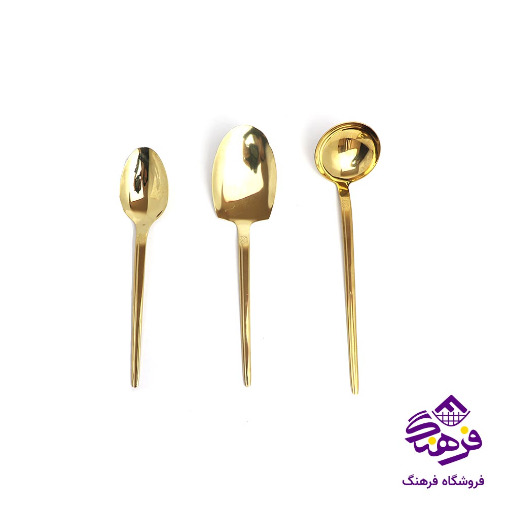 سرویس قاشق چنگال 120 پارچه اروپایی یونیک طلایی
