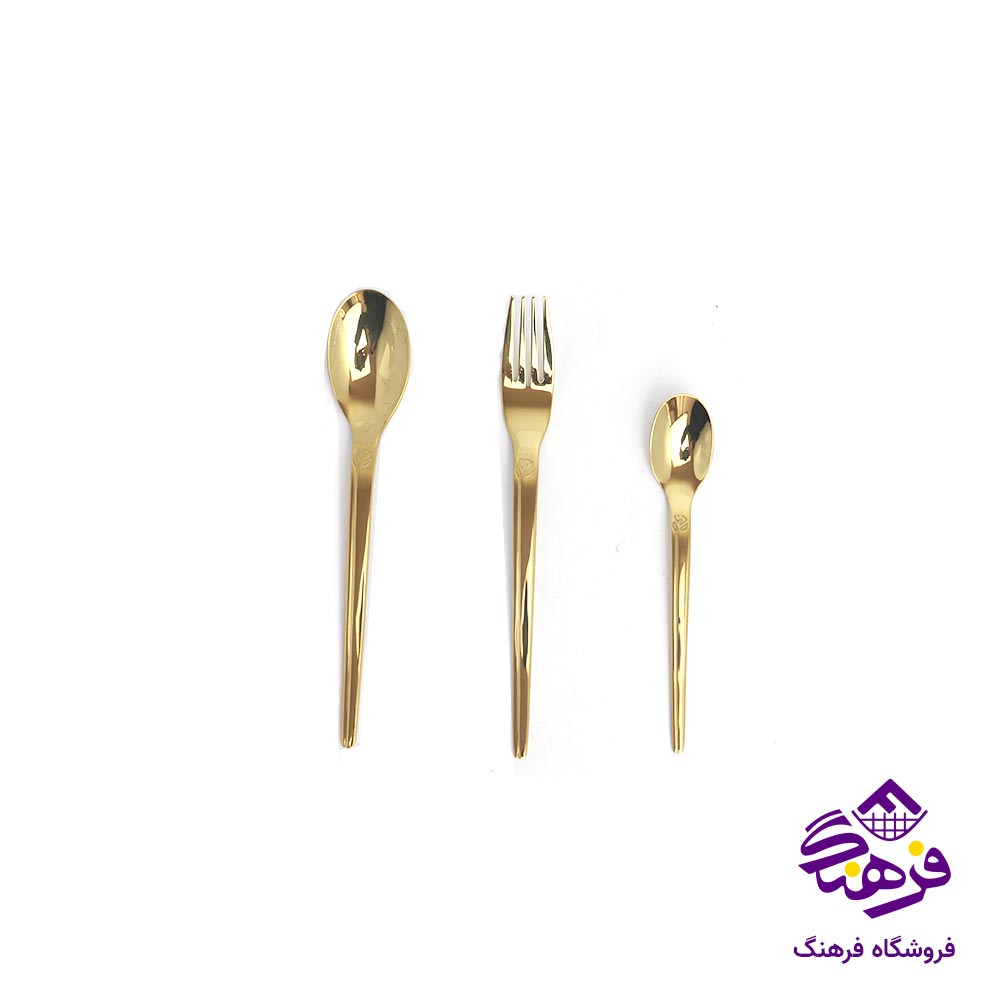 سرویس قاشق چنگال 120 پارچه اروپایی یونیک طلایی