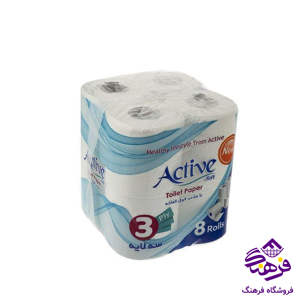 دستمال توالت اکتیو 8عددی