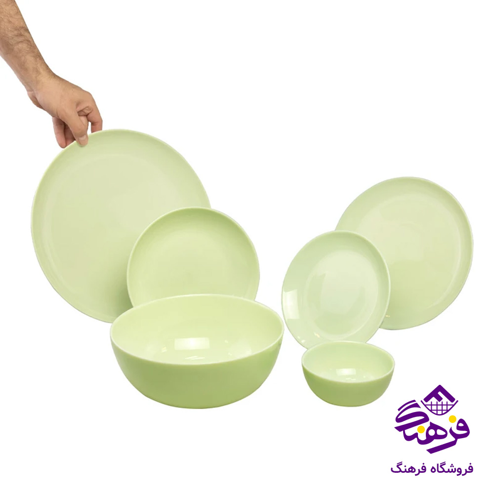 سرویس 26 پارچه گلدن اپال مدل دیوالی سبز