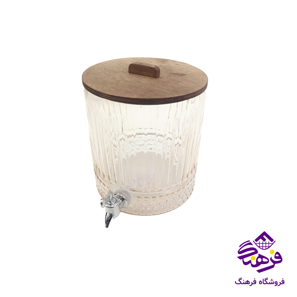 کلمن شيشه ای جام سازان مدل  اماتيس پايه چوبی