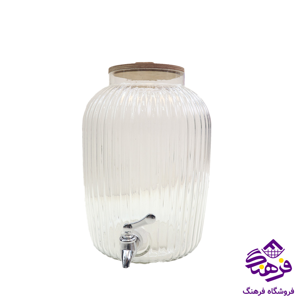 کلمن شيشه ای جام سازان مدل دنيز پايه چوبی