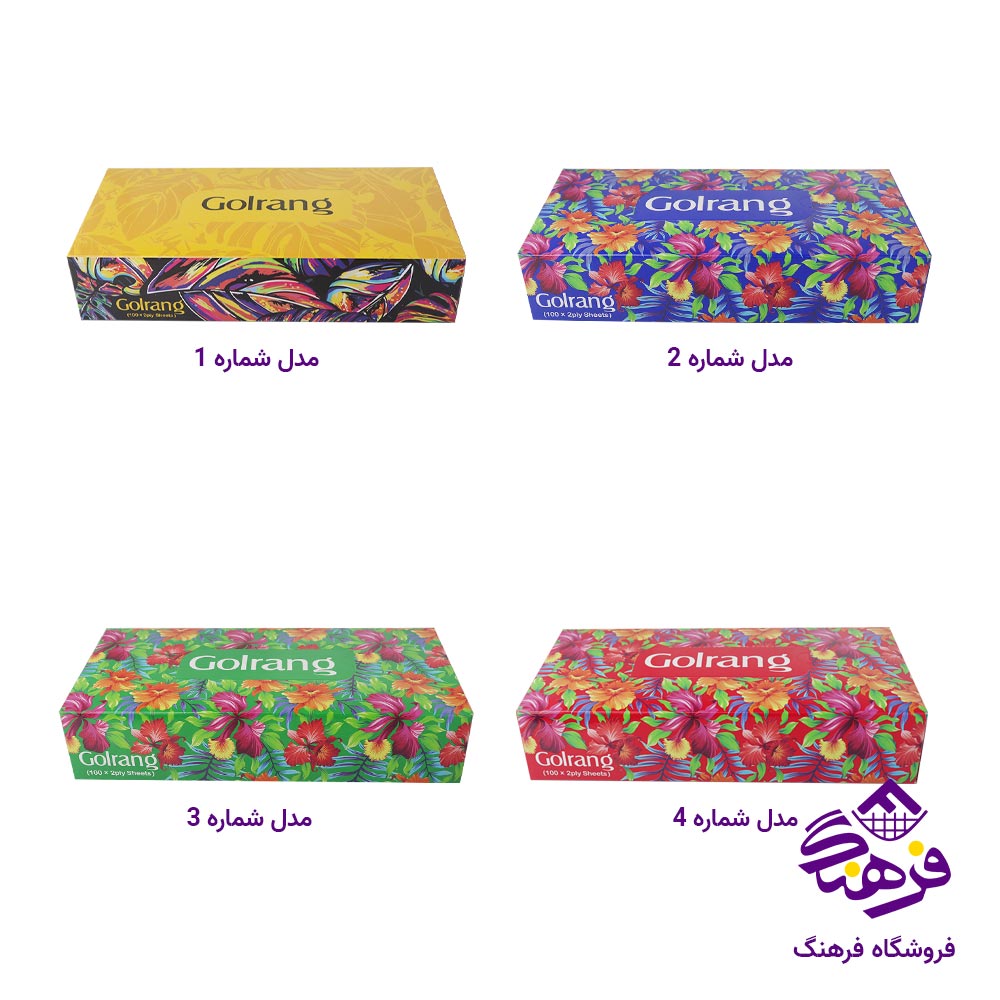دستمال کاغذی دو لایه 100 برگ گلرنگ