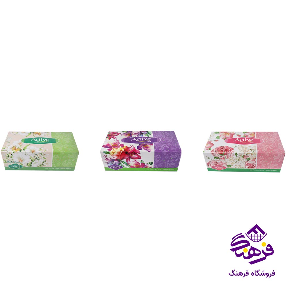 دستمال کاغذی 300 برگ سفید اکتیو