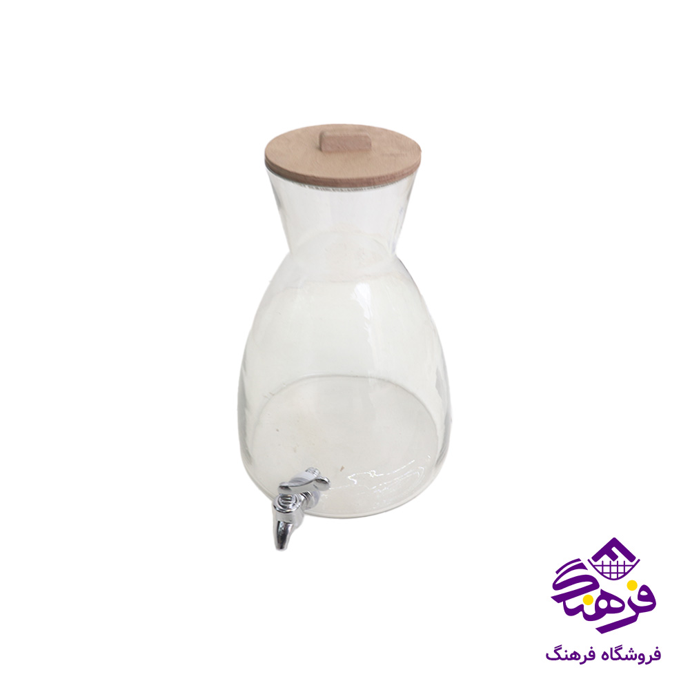 کلمن شيشه ای جام سازان مدل مارشال پايه چوبی
