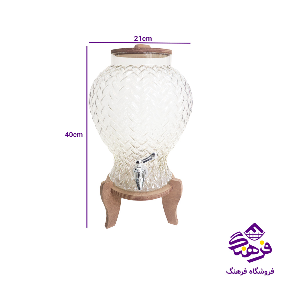 کلمن شيشه ای جام سازان مدل ارکان چوبی