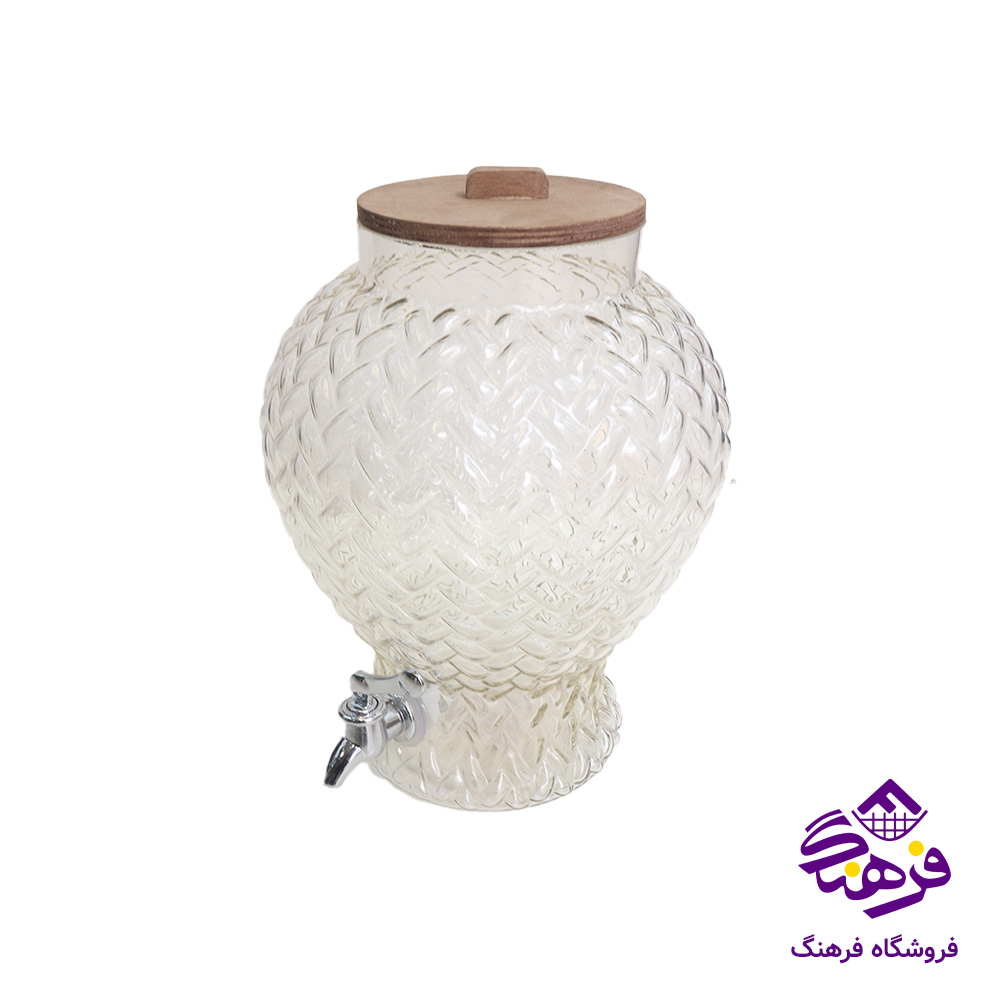 کلمن شيشه ای جام سازان مدل ارکان چوبی