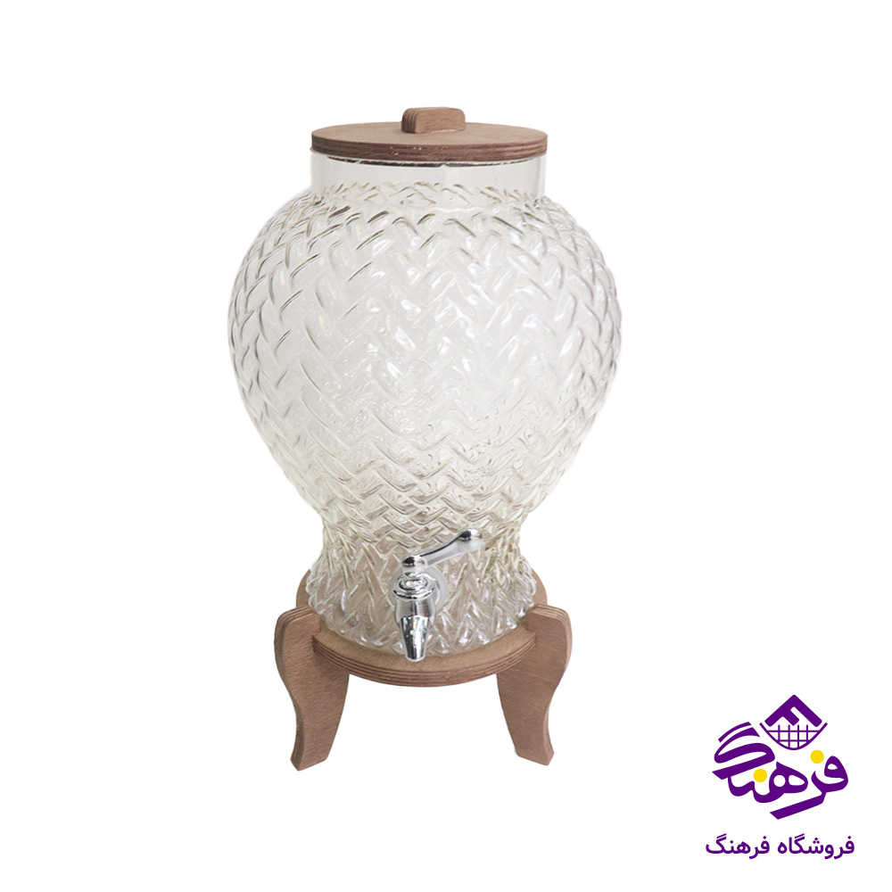 کلمن شيشه ای جام سازان مدل ارکان چوبی