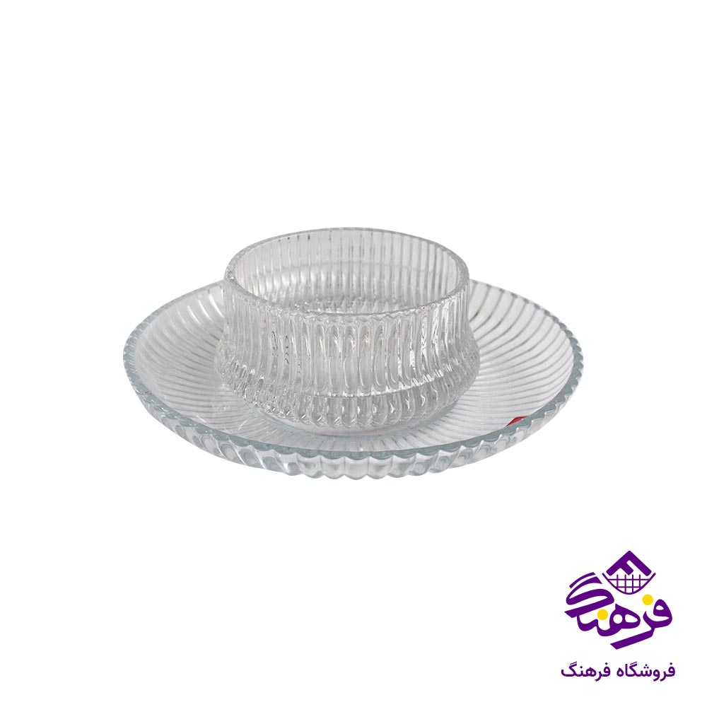 سرویس پیاله و پیش دستی بلور کاوه مدل پریمو (6 عددی)