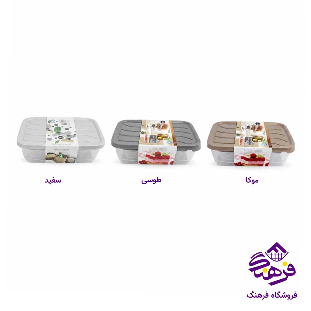 ست ظرف فریزری ایده ال مدل بهسا کد 6074 (3 عددی)