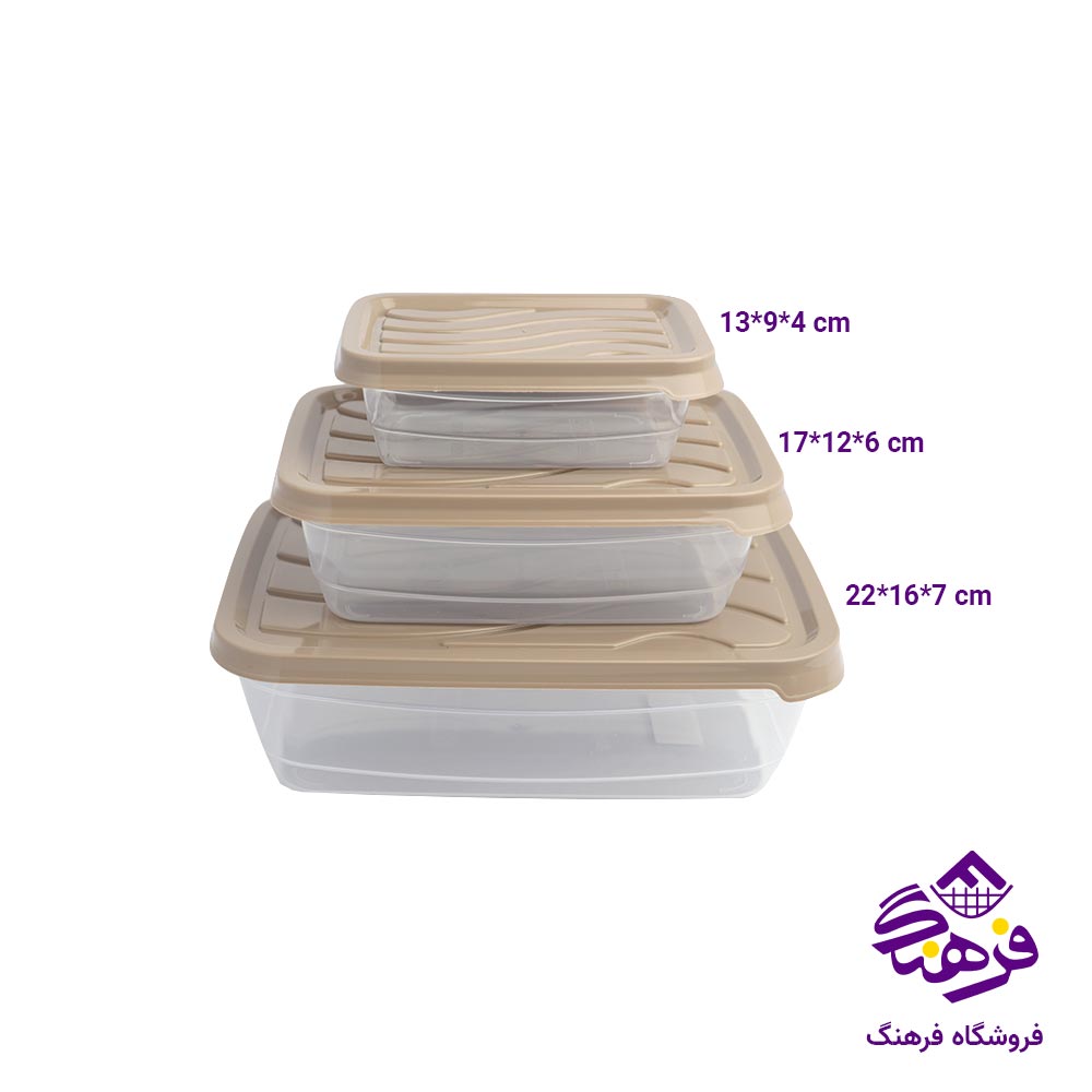 ست ظرف فریزری ایده ال مدل بهسا سایز 3 کد 6074