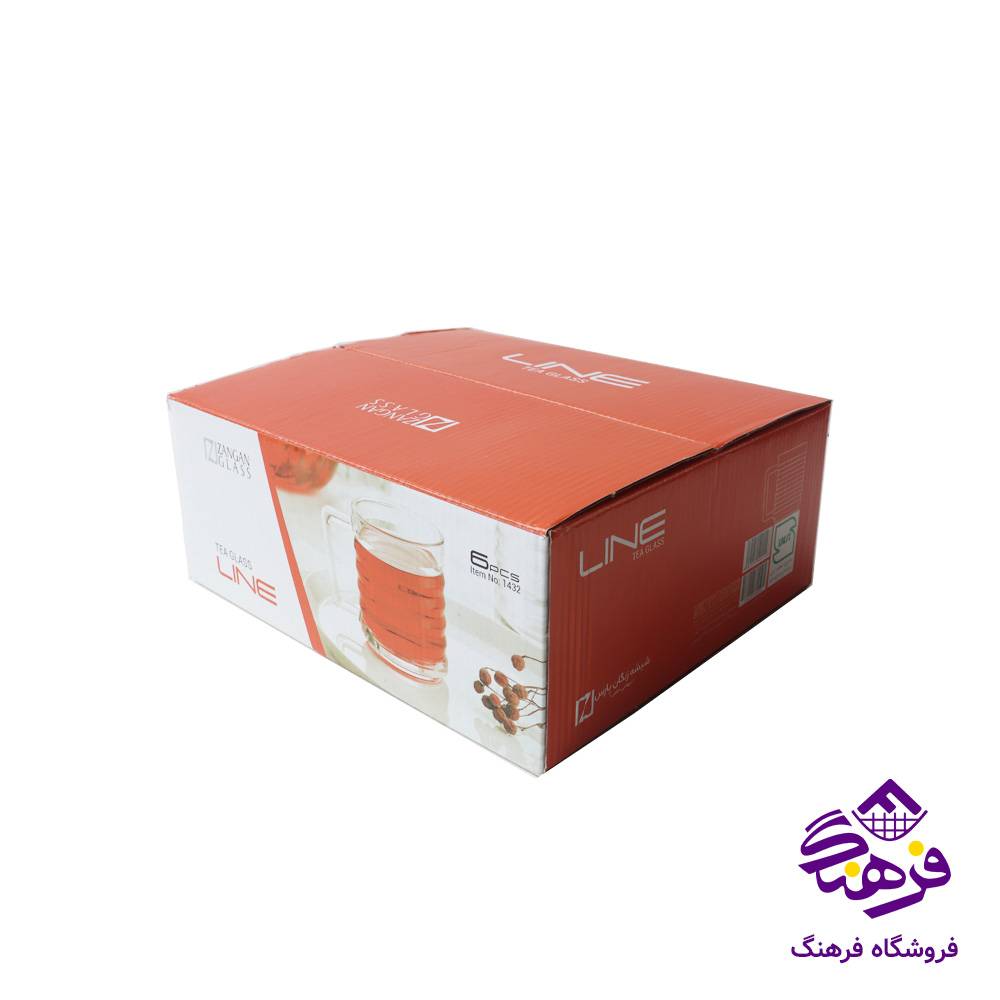ليوان دسته دار بلور زنگان مدل لاين متوسط لب اکليل