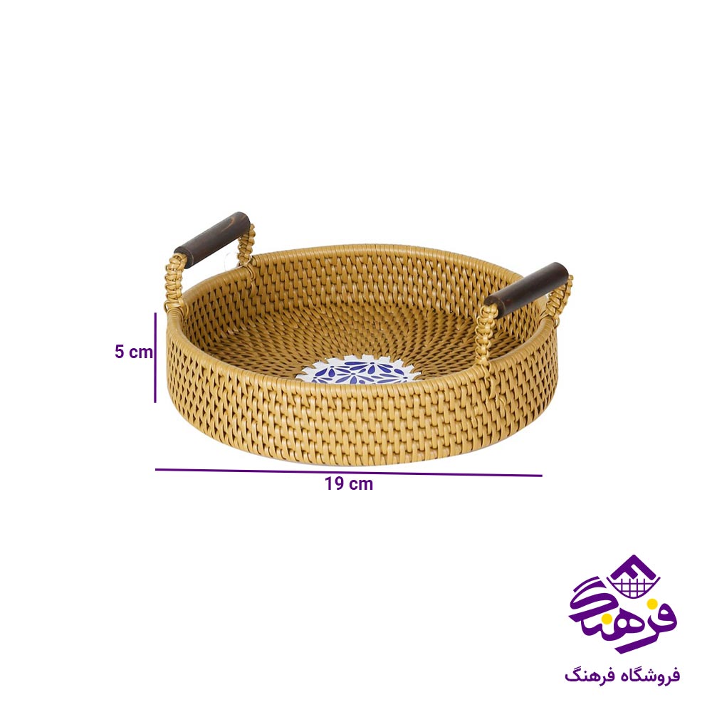 سبد بافت دسته دار زیباسازان مدل سمفونی لر سایز 3 کد 51269