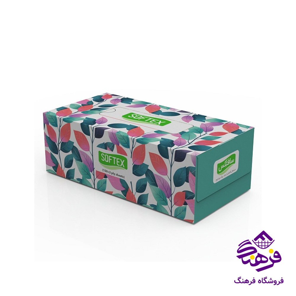 دستمال کاغذی سافتکس مدل 150 برگ دولایه 
