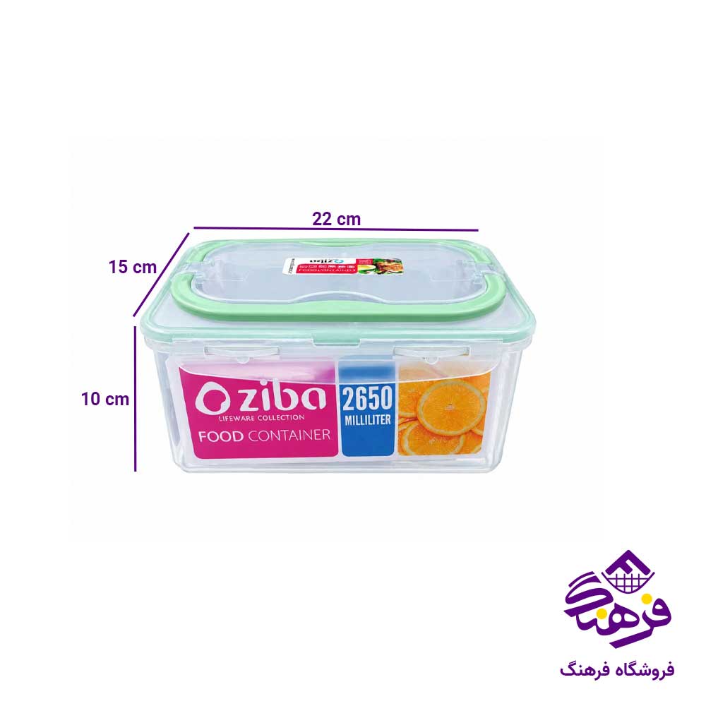 ظرف فریزری دسته دار زیباسازان مدل یونی باکس 35270 (2650 میلی لیتر)