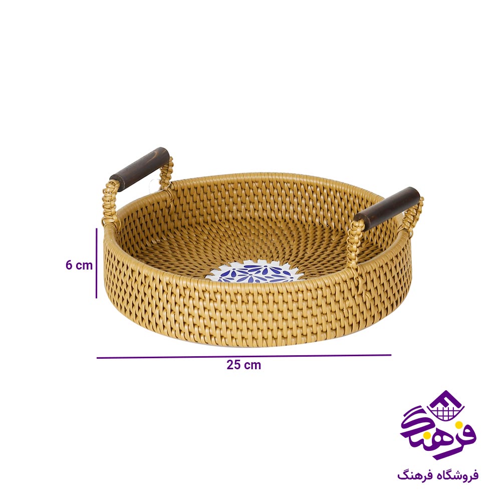 سبد بافت دسته دار زیباسازان مدل سمفونی لر سایز 2 کد 51268