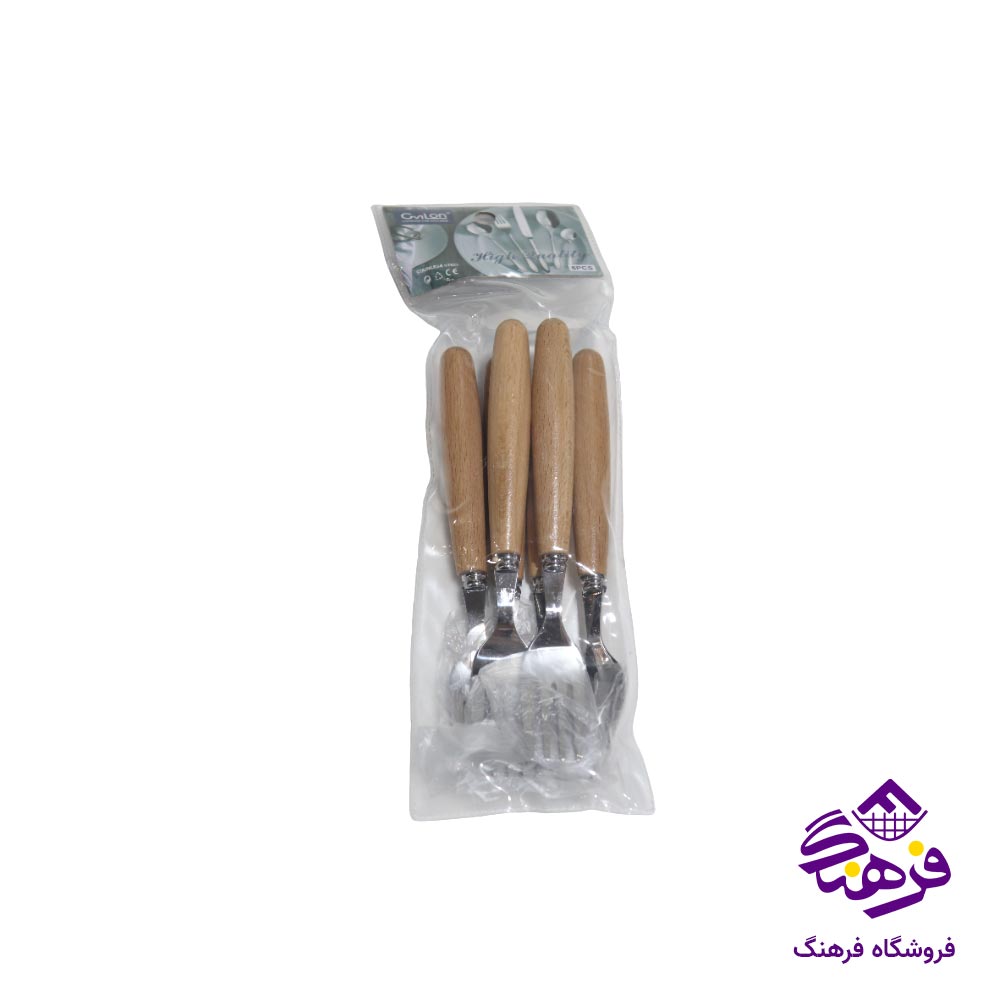 چنگال میوه دسته چوبی (6 عددی)