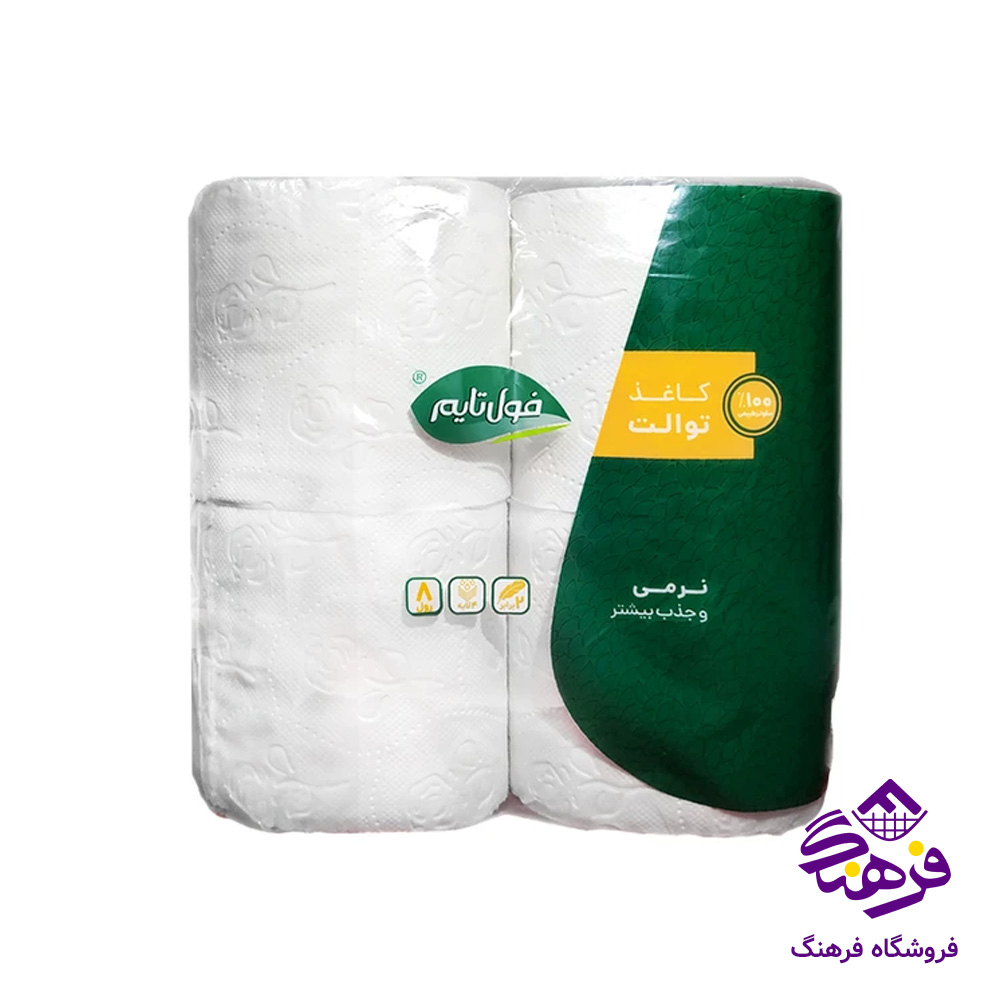 دستمال توالت فول تایم مدل 4لایه 140برگ (8عددی) 