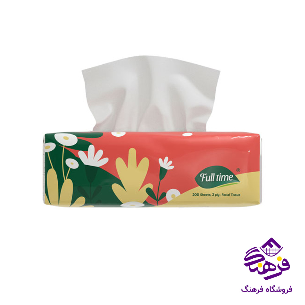 دستمال کاغذی فول تایم مدل 2لایه 200برگ 