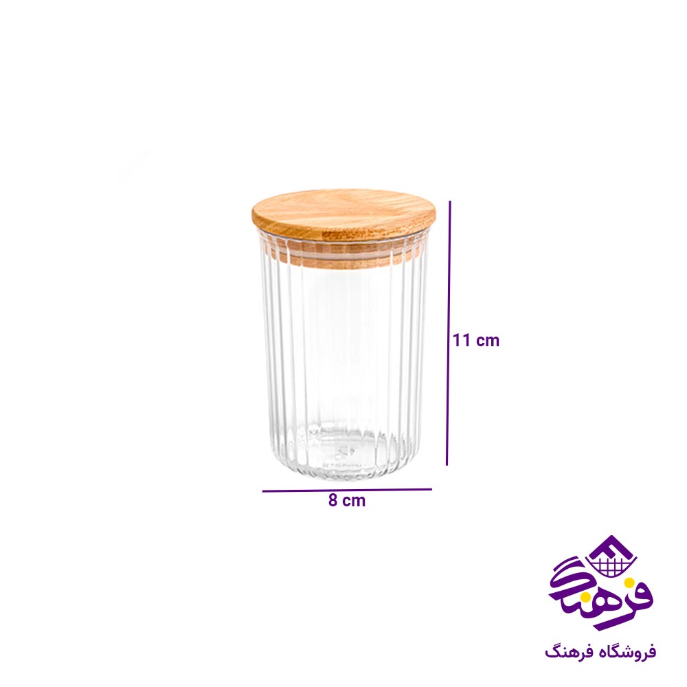 جا ادویه شیاردار درب چوبی لیمون 250 میلی لیتر