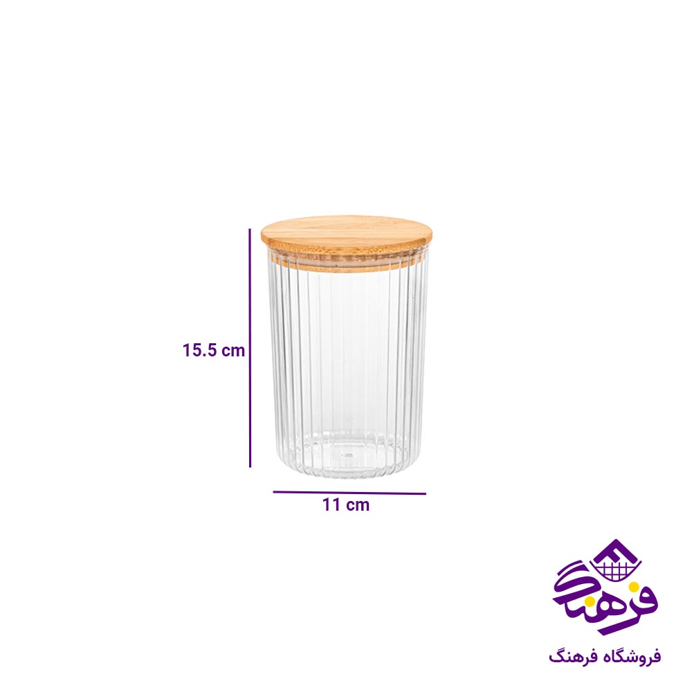 بانکه لیمون مدل شیاردار درب چوبی 900 میلی لیتر