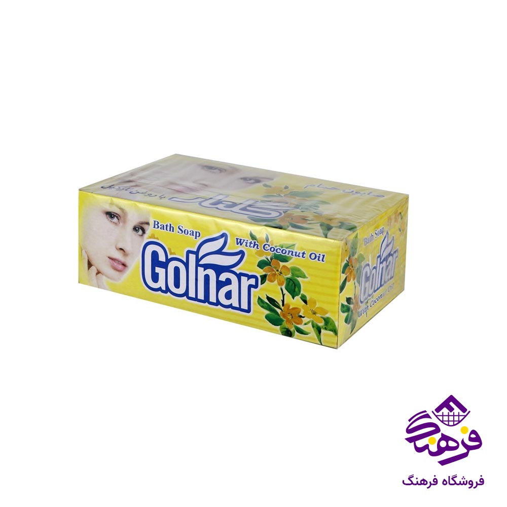 صابون حمام گلنار مدل زرد 130 گرمی (6 عددی)