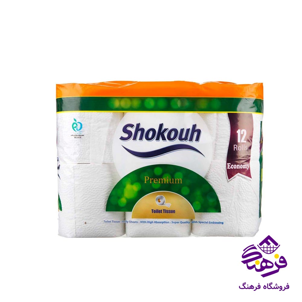 دستمال توالت شکوه مدل 12قلو 