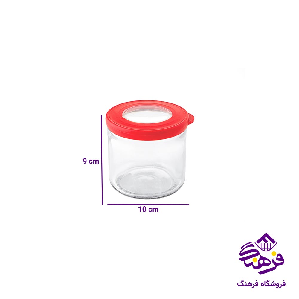 ظرف دربدار شیشه ای لیمون 420 میل لیتر