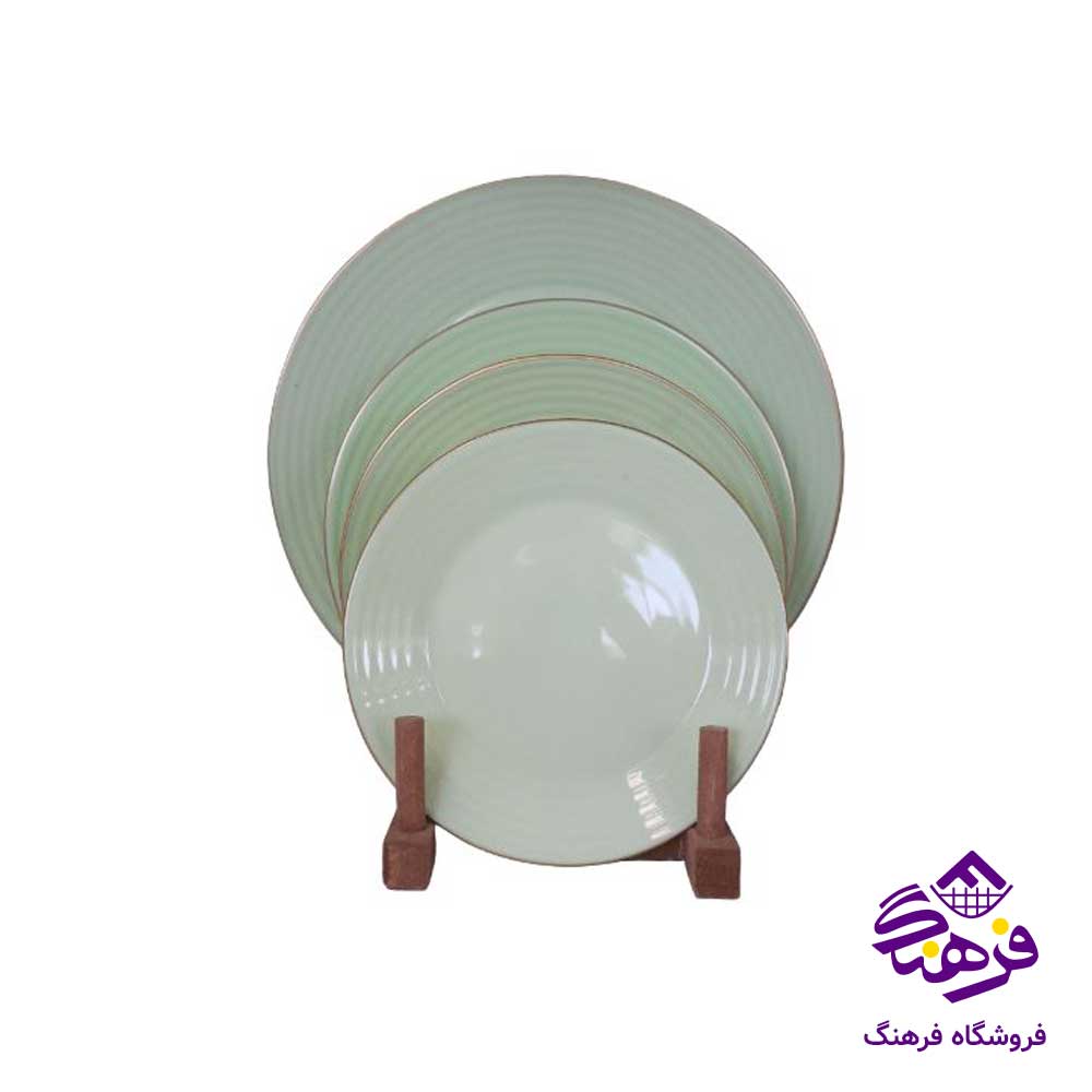 سرويس 26پارچه گلدن اپال مدل هارنا سبز لب طلا نیو