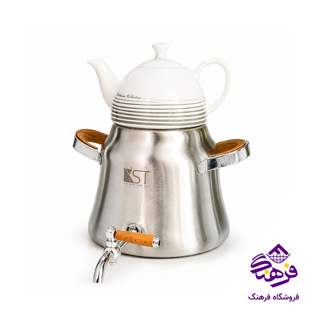 کتری قوری هرمی دسته چوبی KST 4070 D
