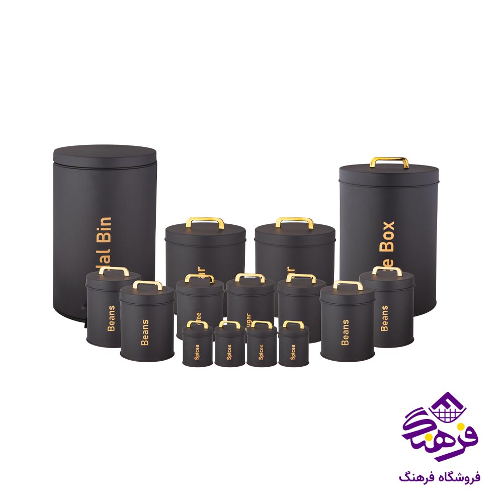 سرویس آشپزخانه 15 پارچه درب مشکی KST 6015 مشکی