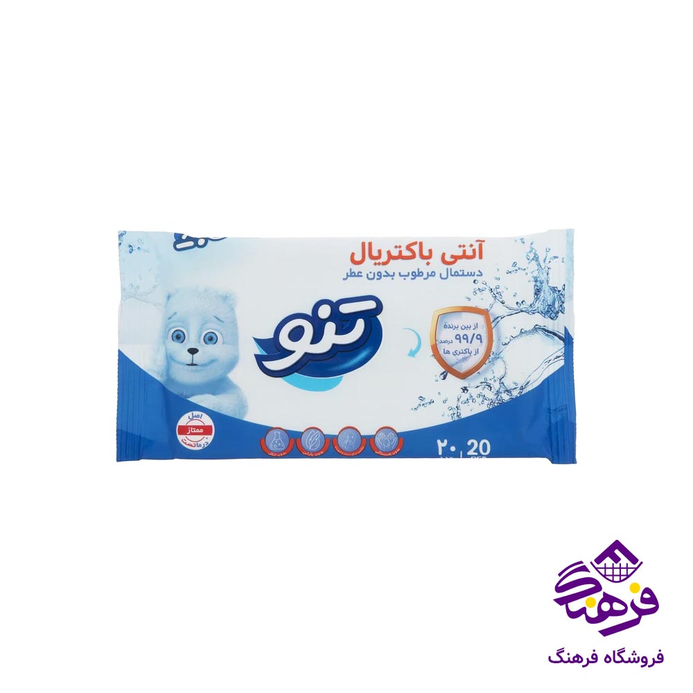 دستمال مرطوب تنو مدل انتی باکتريال معطر 